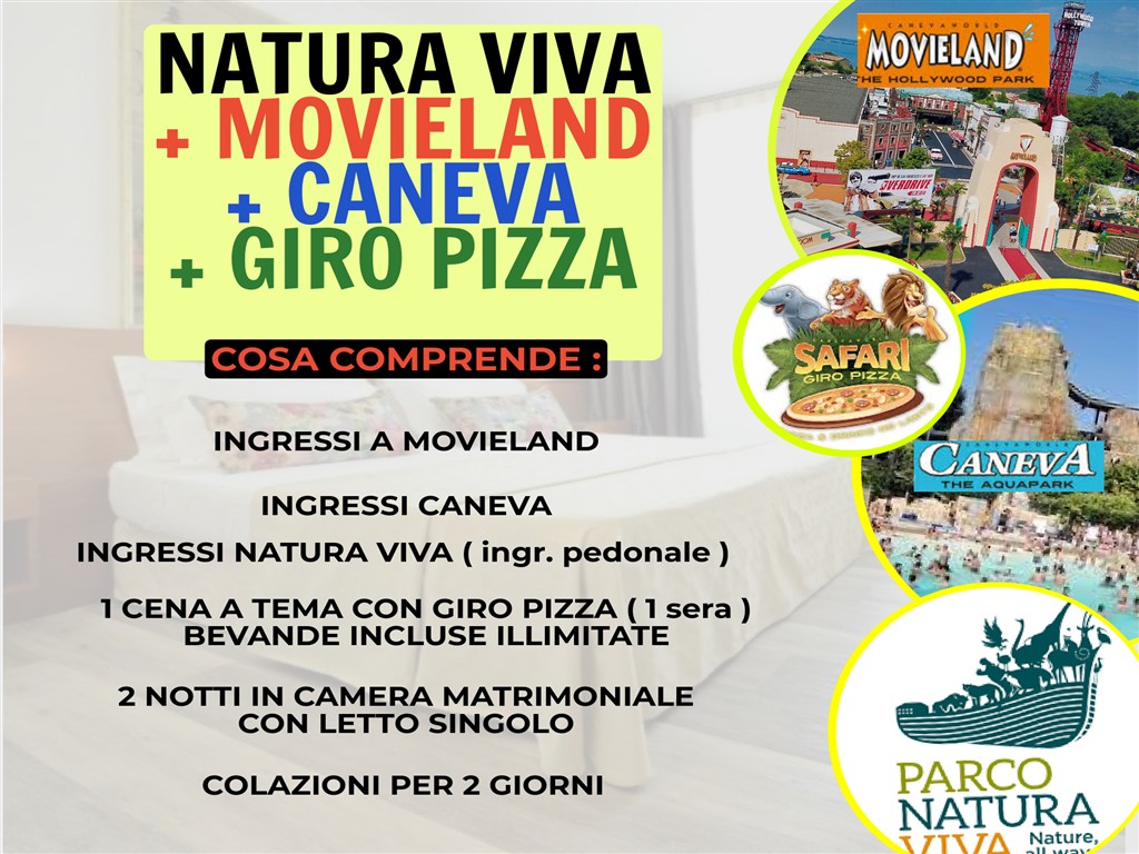 Proposta Movieland Caneva Zoo Pizza 2 pers